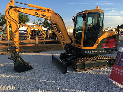 A Cummins-powered Hyundai electric excavator was on display at ICUEE.