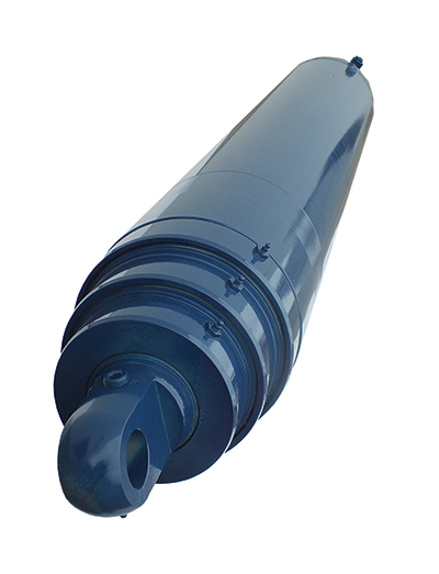 Telescopic cylinders, like this 3-stage design from RAM Industries, are commonly used in the waste management industry, particularly for pushing or dumping waste out.