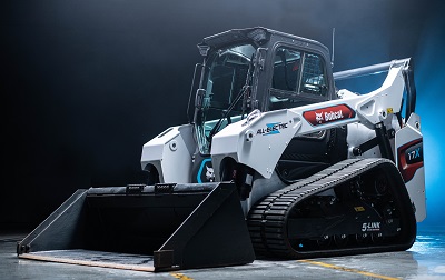 The all-electric Bobcat T7X compact track loader is said to be the first machine of its kind to fully eliminate all hydraulics. | Courtesy of Doosan Bobcat