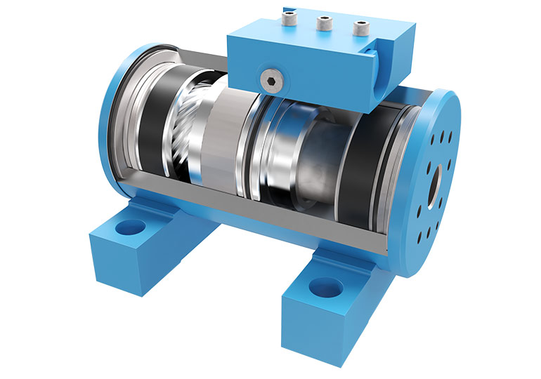Oilgear rotary actuators SM82_Cutaway_WithValve_OilgearBlue