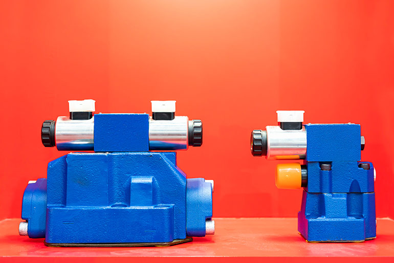 Figure 2. A look at pilot valves, which are installed on top of a main stage valve.