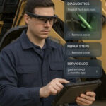 Visual of Service Technician using AI-diagnostics